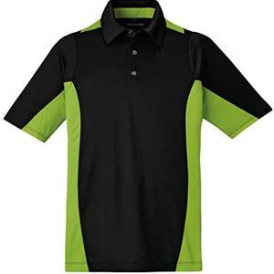 North End Sports 88683 Mens Polo Shirt Black / Acid Green Quick Dry Cool